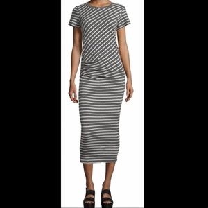 James Perse New Ruched Maxi Short Casual Dress